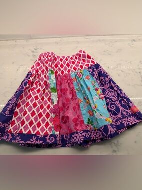 Lima Bean beans Colorful Patchwork Girls Skirt - Pink, Purple Floral